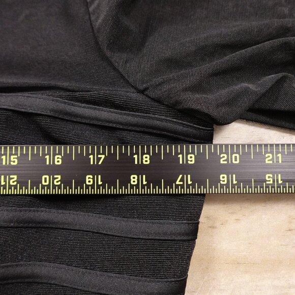 JS Collections Mesh Long Sleeve Top Women’s 16 Black Cocktail Blouse - Picture 4 of 9